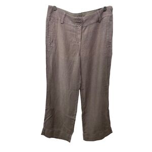 POETRY‎ Linen Blend Pants Taupe Brown Wide Leg UK 16 US12 NWOT Classic Nautical